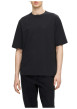 Thumbnail T-shirt Oscar noir uni à coupe loose avec col rond et manches courtes - Image 2