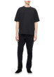 Thumbnail T-shirt Oscar noir uni à coupe loose avec col rond et manches courtes - Image 3