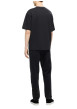 Thumbnail T-shirt Oscar noir uni à coupe loose avec col rond et manches courtes - Image 4