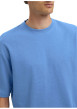 Thumbnail T-shirt Oscar bleu uni à coupe loose avec col rond et manches courtes - Image 6