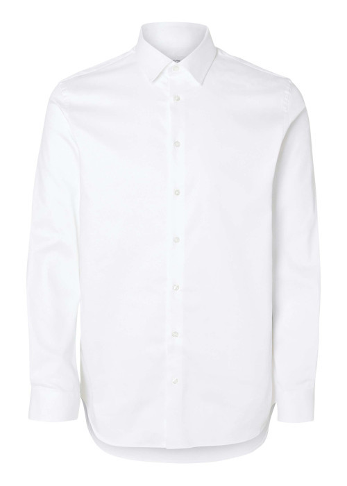 Chemise Performance blanche unie à coupe slim avec un col français