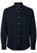 Thumbnail Chemise Rick en coton marine unie à coupe droite avec un col américain