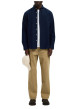 Thumbnail Chemise Rick en coton marine unie à coupe droite avec un col américain - Image 3