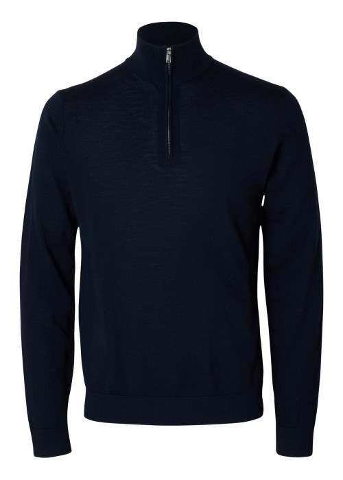 Pull en laine marine Tray en maille fine avec...