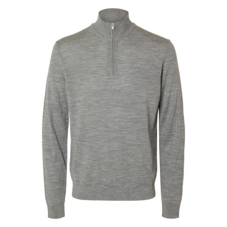 Pull en laine gris Tray en maille fine avec...