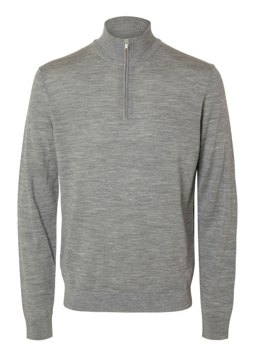 Pull en laine gris Tray en maille fine avec...