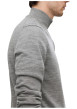 Thumbnail Pull en laine gris Tray en maille fine avec coupe droite et col camionneur - Image 5