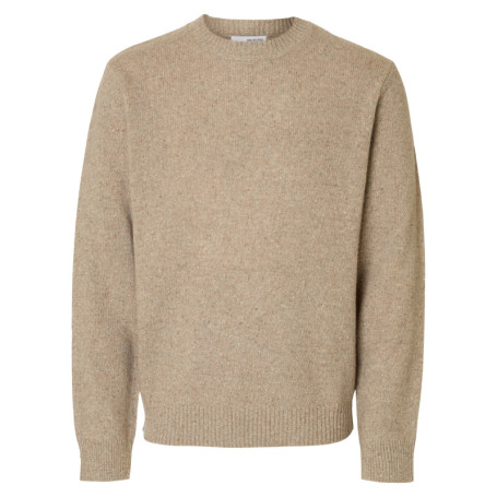 Pull en laine mélangée beige Neil en maille...