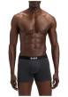 Thumbnail Lot de 3 boxers en coton multicolores unis avec une coupe longue - Image 3