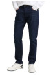 Thumbnail Jean en coton bleu brut légèrement délavé avec une coupe slim - Image 4