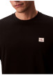 Thumbnail T-shirt en coton noir uni avec un petit patch brodé et à col rond - Image 3