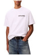 Thumbnail T-shirt en coton blanc uni avec le nom de la marque imprimé et à col rond