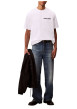 Thumbnail T-shirt en coton blanc uni avec le nom de la marque imprimé et à col rond - Image 4