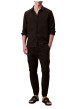 Thumbnail Pantalon cargo noir uni à coupe slim et à ourlets élastiqués