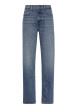 Thumbnail Jean en coton bleu indigo légèrement délavé à coupe regular fit