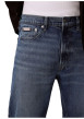 Thumbnail Jean en coton bleu indigo légèrement délavé à coupe regular fit - Image 3
