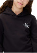 Thumbnail Sweat à capuche en coton noir uni à coupe droite avec le logo imprimé - Image 3