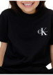 Thumbnail T-shirt en coton noir uni à col rond avec le logo imprimé à la poitrine - Image 3