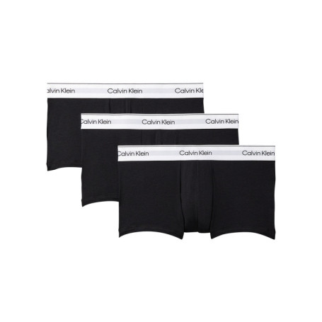 Lot de 3 boxers en coton noirs unis courts avec...