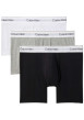 Thumbnail Lot de 3 boxers en coton multicolores unis longs avec le nom de la marque