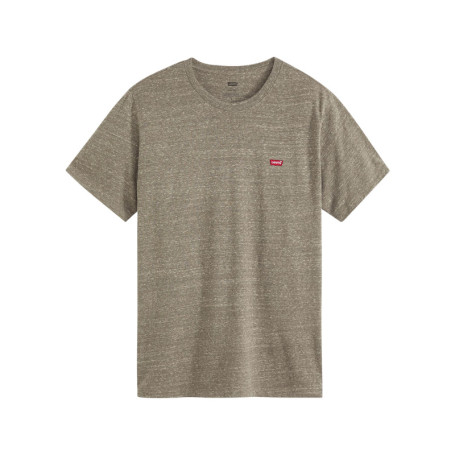 T-shirt en coton gris moucheté avec col rond et...