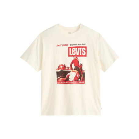 T-shirt en coton écru avec un imprimé fantaisie...