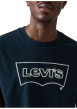 Thumbnail T-shirt en coton bleu marine avec col rond et logo de la marque - Image 4