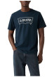 Thumbnail T-shirt en coton bleu marine avec col rond et logo de la marque - Image 5