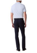 Thumbnail Pantalon chino en coton bleu marine uni à coupe slim avec des passants - Image 2