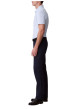 Thumbnail Pantalon chino en coton bleu marine uni à coupe slim avec des passants - Image 4