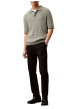 Thumbnail Pantalon chino en coton noir uni à coupe slim avec des passants