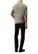 Thumbnail Pantalon chino en coton noir uni à coupe slim avec des passants - Image 2