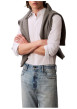 Thumbnail Chemise en coton blanche unie à coupe regular fit fermée par des boutons - Image 4