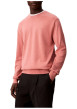 Thumbnail Pull en coton rose uni à col rond avec le mini logo brodé à la poitrine