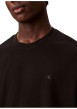 Thumbnail T-shirt en coton noir uni à col rond avec le mini logo brodé à la poitrine - Image 3