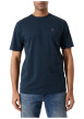 Thumbnail T-shirt en coton marine uni à col rond avec patch de la marque - Image 2