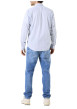 Thumbnail Chemise en coton bleue avec fermeture boutonnée et motif géométrique - Image 4