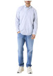 Thumbnail Chemise en coton bleue avec fermeture boutonnée et motif géométrique - Image 5