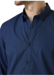 Thumbnail Chemise en coton marine avec fermeture boutonnée et motif géométrique - Image 3