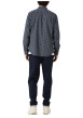 Thumbnail Chemise en coton marine à coupe droite avec un motif fantaisie - Image 4