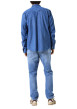 Thumbnail Chemise en coton bleu jean clair uni à coupe droite avec un col chemise - Image 4