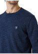 Thumbnail Pull en coton marine uni à coupe droite avec patch de la marque - Image 3