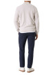 Thumbnail Pull en coton beige uni avec un col zippé et des manches longues - Image 4