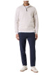 Thumbnail Pull en coton beige uni avec un col zippé et des manches longues - Image 5