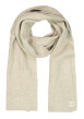 Thumbnail Écharpe beige unie en maille côtelée
