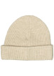Thumbnail Bonnet beige uni en maille côtelée avec un large revers - Image 4