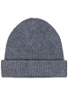 Thumbnail Bonnet bleu uni en maille côtelée avec un large revers - Image 2