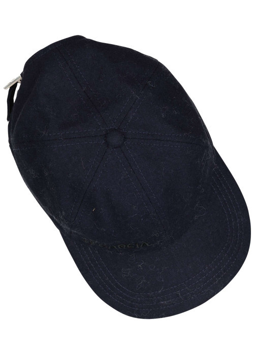 Casquette marine unie avec fermeture strapback et logo de la marque