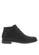 Thumbnail Bottines en cuir noires avec semelle à talon plat et à lacets ronds contrastés