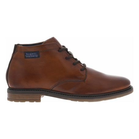 Bottines en cuir cognac avec semelle à talon...